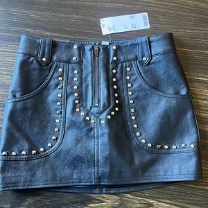 Urban Outfitters Leather Studded Mini Skirt